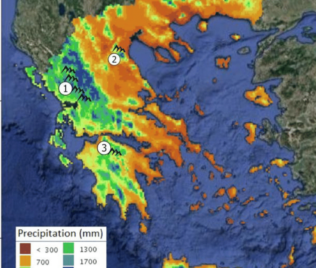 Rain Stats for Larisa,Greece